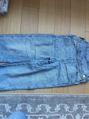 H&M KIDS Light Blue Relaxed Straight Overall Jeans